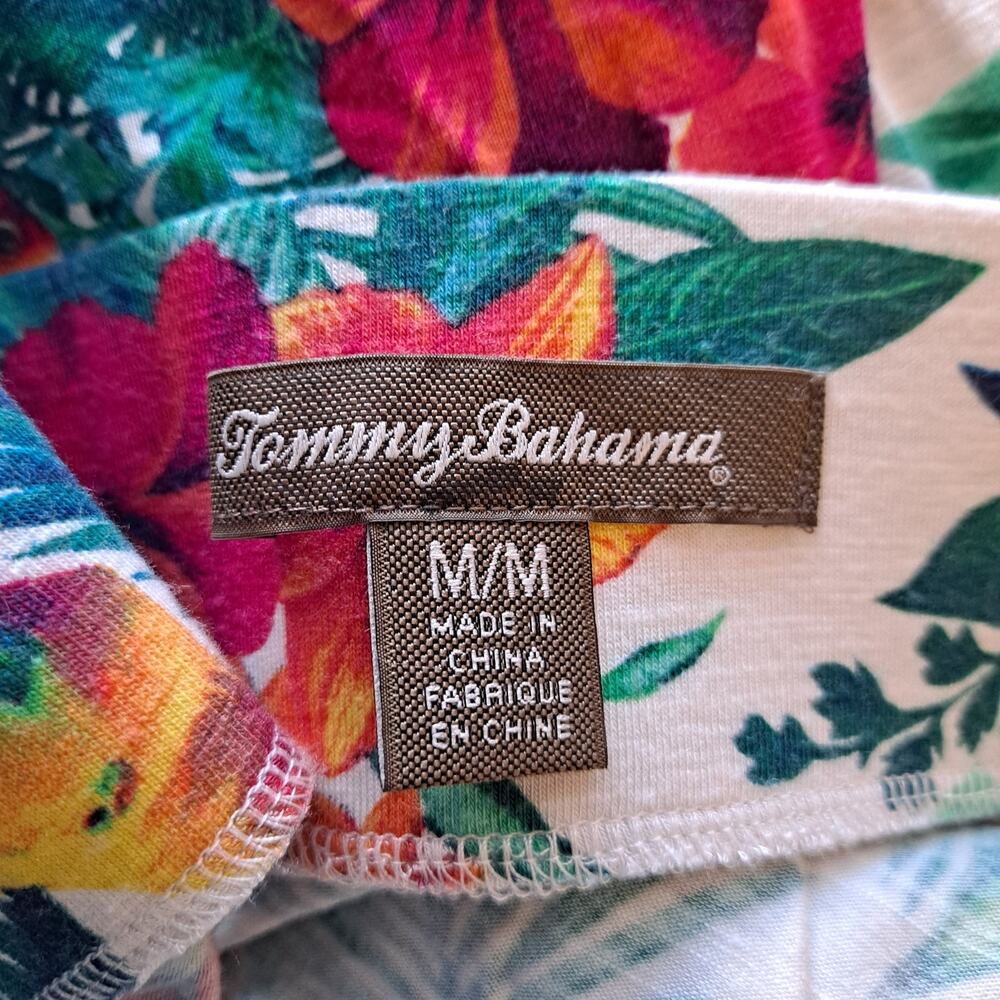 Tommy Bahama Maxi A-Line Skirt Floral Palm Parrot Tropical Hawaiian Women Size M - Picture 6 of 9